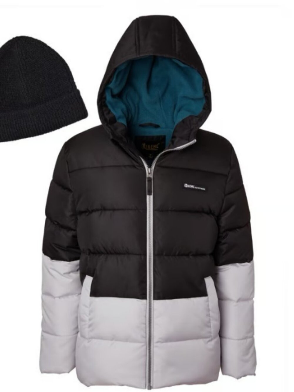 NWT Extreme Big Boys Ripstop Puffer Jacket w/ Beanie XL 14‑16  - B157